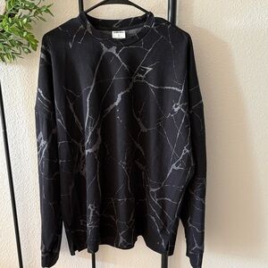 Gymshark Black and Gray Marble Long Sleeve Sweatshirt